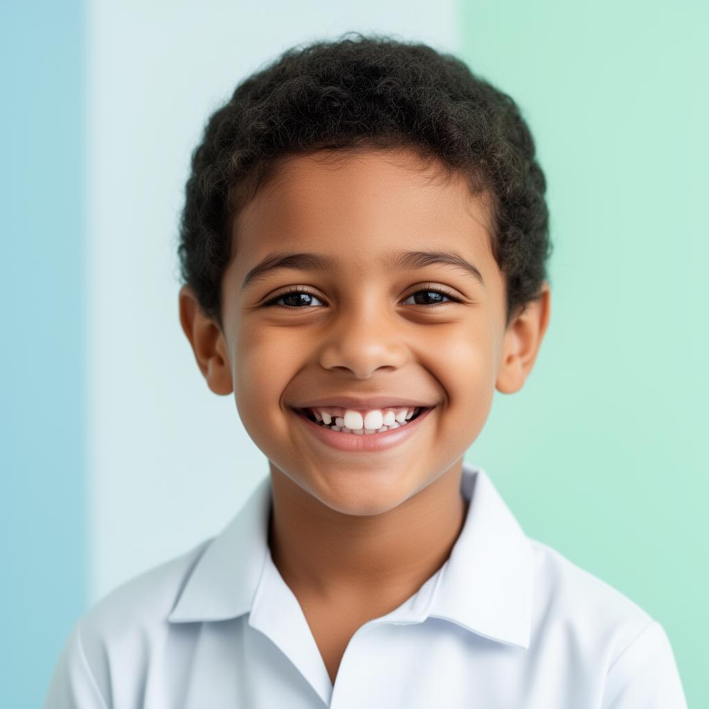 Criança sorrindo, saudável, em ambiente acolhedor da Myoplay Clinic